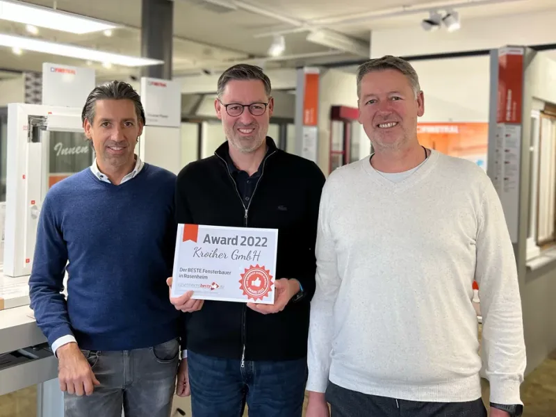 Team Kroiher mit Auszeichnung zum besten Fensterbauer Rosenheim